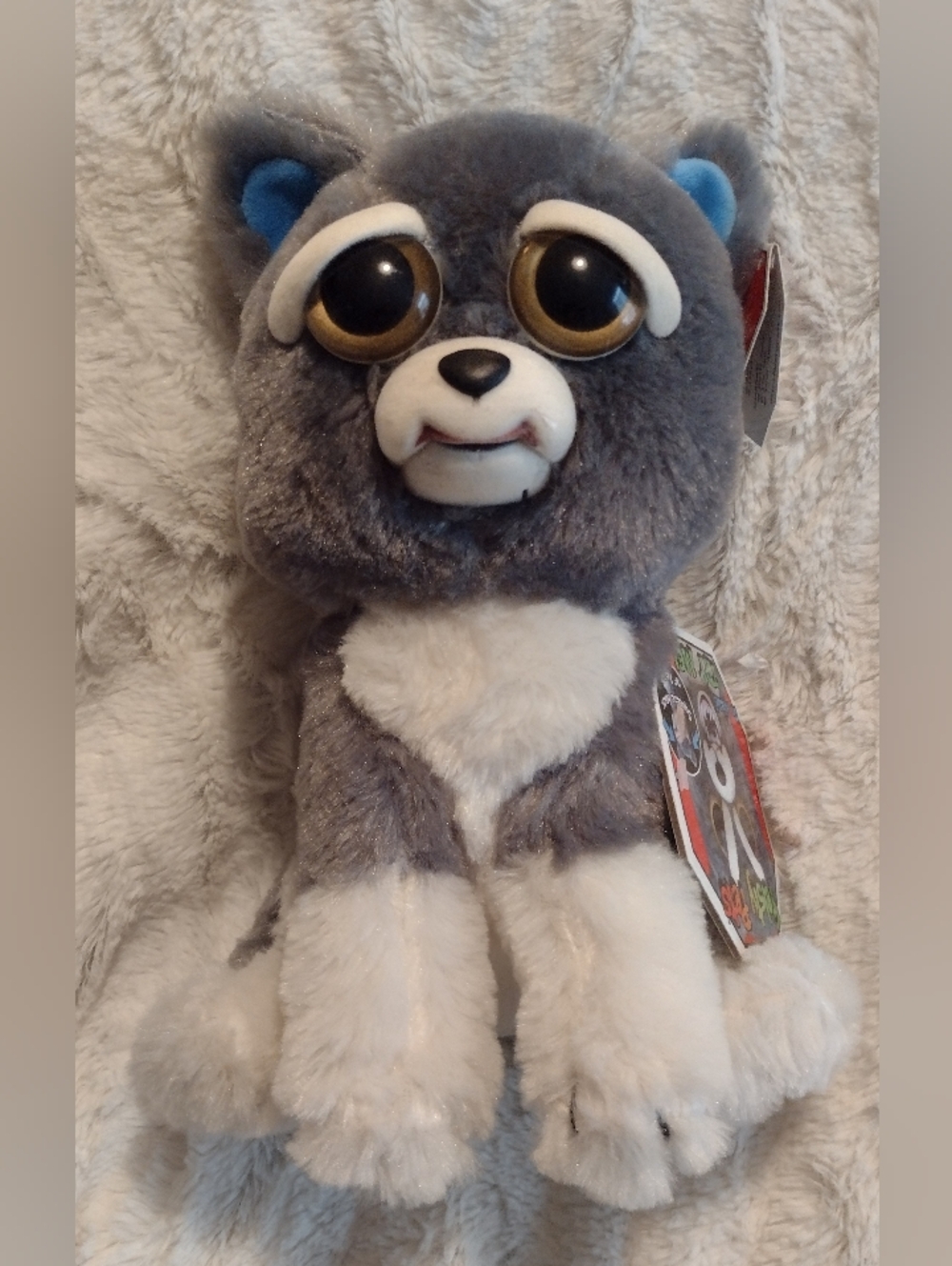 Feisty Pets Sammy Suckerpunch Plush HUSKY Dog Wolf NWT  9" Scary Stuffed Animal